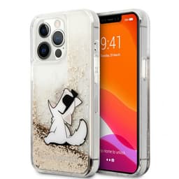 Karl Lagerfeld iPhone 13 Pro Cover Liquid Glitter Guld