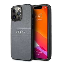 Guess iPhone 13 Pro Deksel Hot Stamp Metal Logo Grå