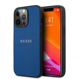 Guess iPhone 13 Pro Max Skal Hot Stamp Metal Logo Blå