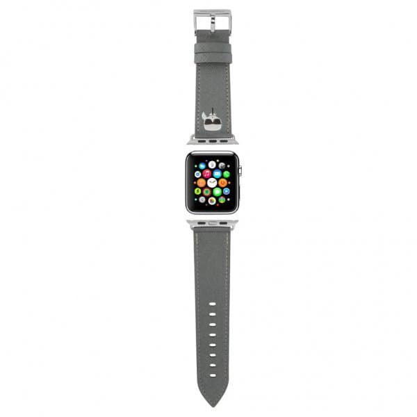 Karl Lagerfeld Apple Watch 42/44/45mm/Apple Watch Ultra Armband Saffiano Silver