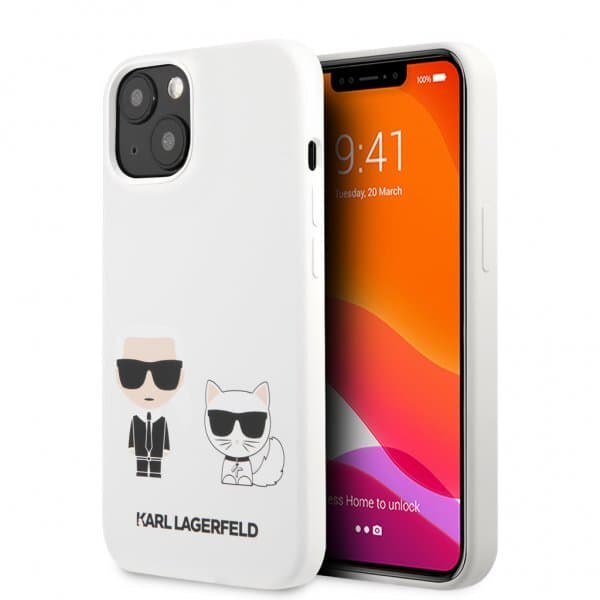 Karl Lagerfeld iPhone 13 Mini Skal Karl & Choupette Vit
