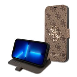 Guess iPhone 13 Pro Etui Metal Logo Brun