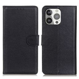 Nordic Covers iPhone 13 Pro Kotelo Litchi Raven Black