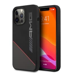 AMG iPhone 13 Pro Max Kuori Liquid Silicone Two Tone Musta