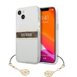 Guess iPhone 13 Mini Cover Stripe Charm Brun