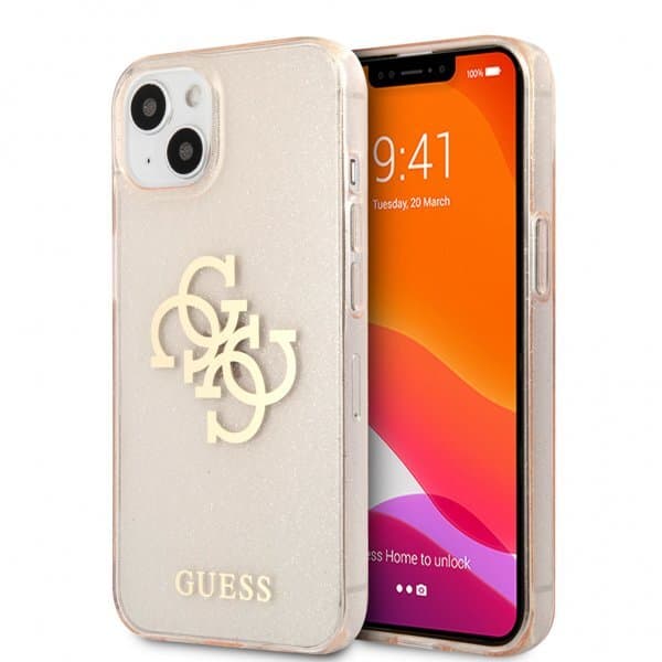 Guess iPhone 13 Mini Skal Full Glitter Guld