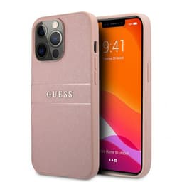 Guess iPhone 13 Pro Max Skal Hot Stamp Metal Logo Rosa