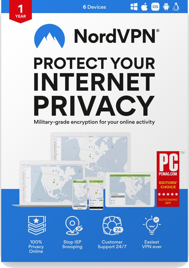 NordVPN 1-Year VPN Plan - PC Windows,Mac OSX,Linux,Android