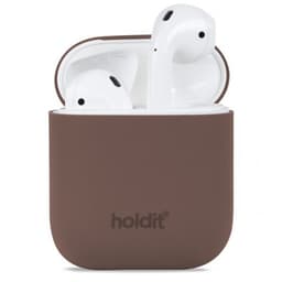 holdit AirPods (1/2) Cover Silikone Nygård Dark Brown
