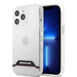 AMG iPhone 13 Pro Max Cover Electroplated Horizontal Stripes Rød Transparent