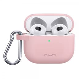USAMS AirPods 3 Kuori Karbiinihaalla Vaaleanpunainen
