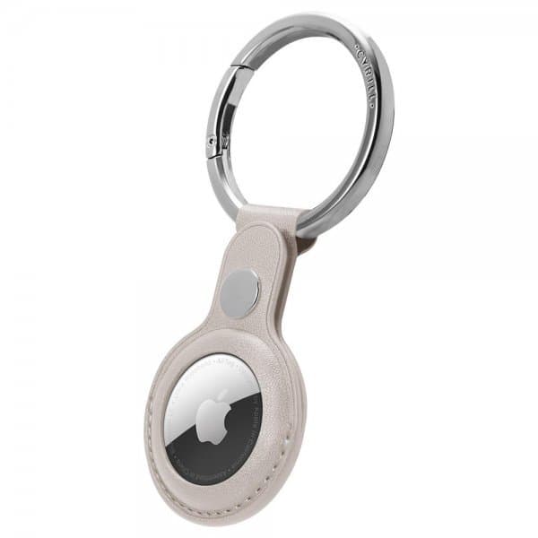 Apple AirTag Hållare Basic Leather Stone