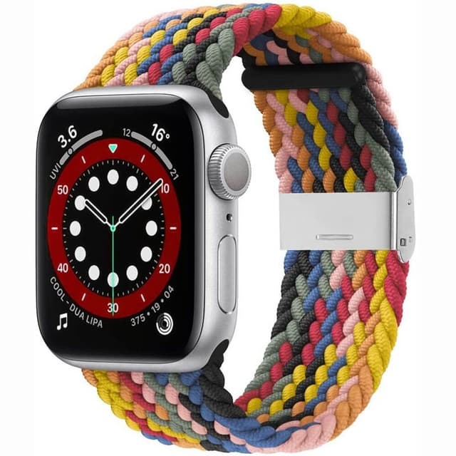 Flätat Elastiskt Armband Apple watch 6 (44mm) - Light rainbow