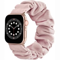 Scrunchie elastinen rannekoru Apple Watch 6 (44mm) - Vaaleanpunainen