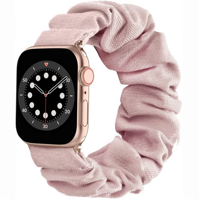 Scrunchie elastinen rannekoru Apple Watch 6 (44mm) - Vaaleanpunainen
