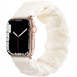 Scrunchie elastinen rannekoru Apple Watch 7 (41mm) - Valkoinen