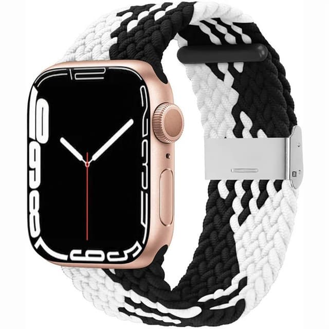 Flätat Elastiskt Armband Apple Watch 7 (41mm) - Svart vit