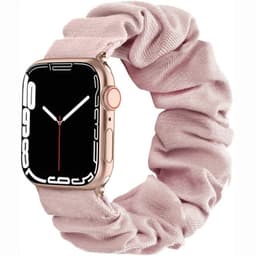 Scrunchie elastinen rannekoru Apple Watch 7 (45mm) - Vaaleanpunainen