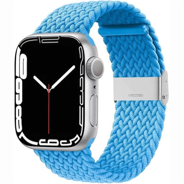 Flettet Elastik Armbånd Apple Watch 7 (45mm) - skyblue