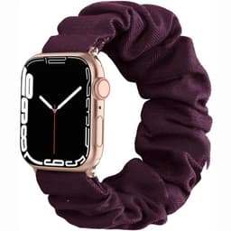 Scrunchie Elastic Armbånd Apple Watch 7 (41mm) - Vinrød