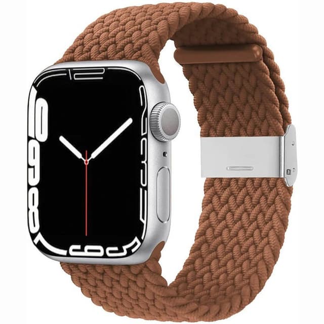 Punottu elastinen rannekoru Apple Watch 7 (45mm) - ruskea