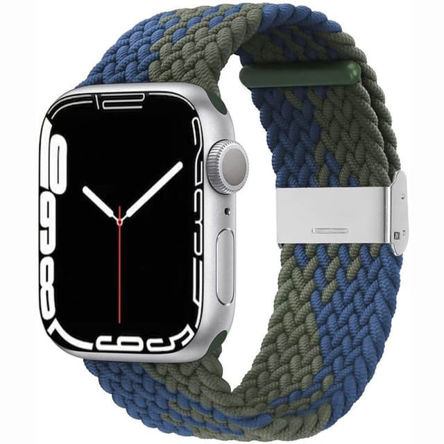 Flätat Elastiskt Armband Apple Watch 7 (41mm) - Blågrön