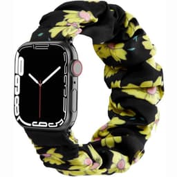 Scrunchie Elastic Armbånd Apple Watch 7 (45mm) - Sunflower
