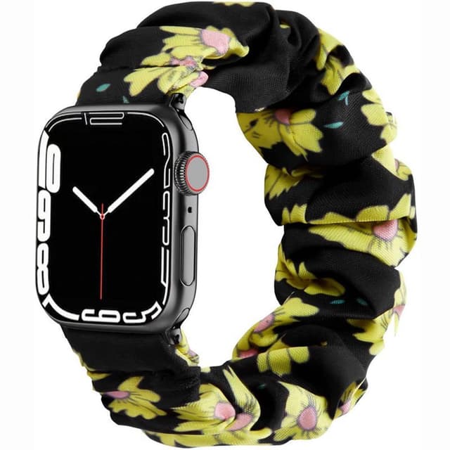Scrunchie Elastic Armbånd Apple Watch 7 (45mm) - Sunflower
