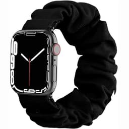 Scrunchie elastinen rannekoru Apple Watch 7 (41mm) - Musta
