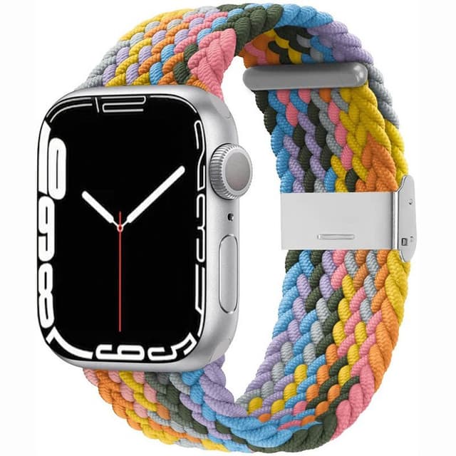Flettet elastisk armbånd Apple Watch 7 (45mm) - lightrainbow