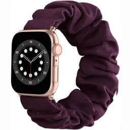 Scrunchie Elastisk armbånd Apple Watch 6 (40mm) - Vinrød