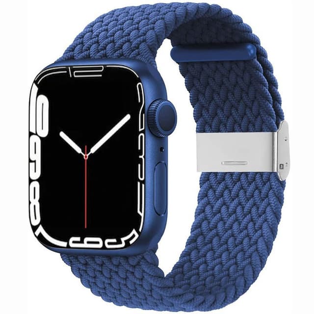 Flätat Elastiskt Armband Apple Watch 7 (45mm) - Blå