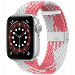 Punottu elastinen rannekoru Apple watch 6 (44mm) - pinkwhite