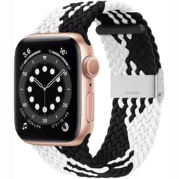 Punottu elastinen rannekoru Apple watch 6 (44mm) - blackwhite
