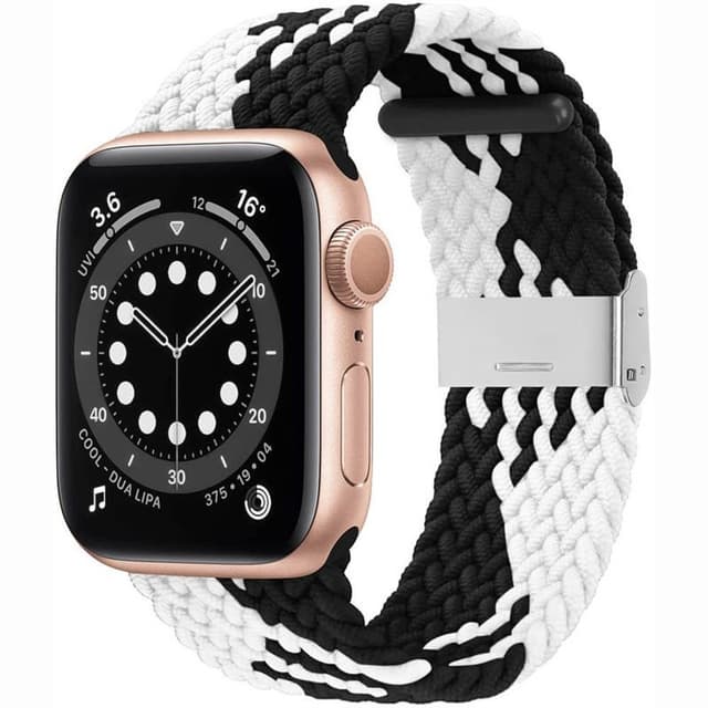 Punottu elastinen rannekoru Apple watch 6 (44mm) - blackwhite