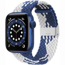 Flätat Elastiskt Armband Apple watch 6 (44mm) - Blåvit