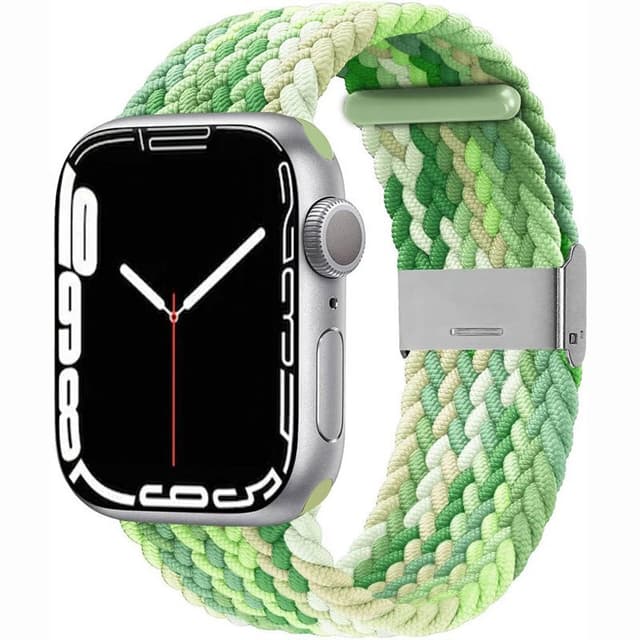 Flätat Elastiskt Armband Apple Watch 7 (41mm) - Gradient green