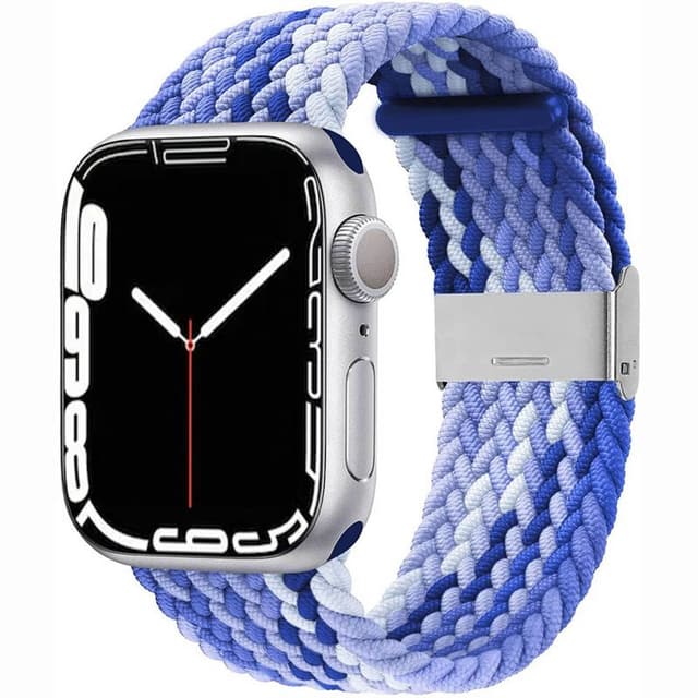 Flettet Elastik Armbånd Apple Watch 7 (45mm) - Gradientblue