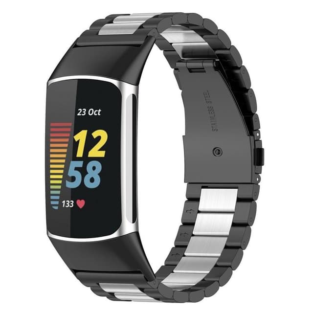 Armband rostfritt stål Fitbit Charge 5 - Svart/silver