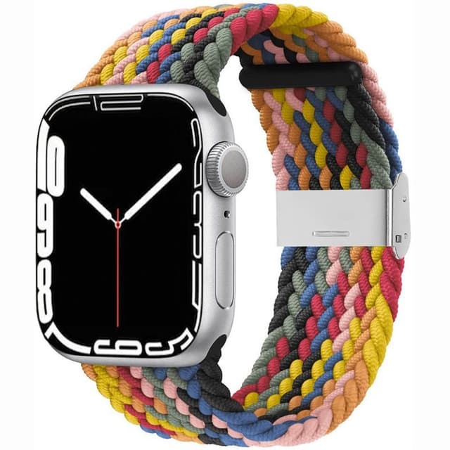 Punottu elastinen rannekoru Apple Watch 7 (45mm) - rainbow