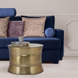 WOMO-DESIGN sofabord stuebord sofabord aluminium Ø 62x33 cm guld