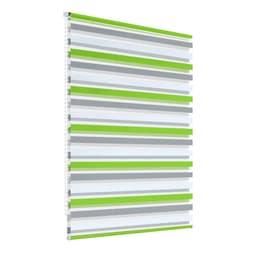 ECD Germany dobbelt rullegardin 95 x 150 cm - grøn-grå-hvid - Klemmfix - dobbelt