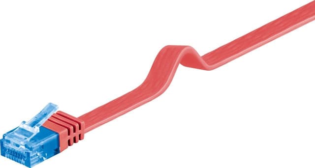 Goobay CAT 6A platt patchkabel, U/UTP, röd