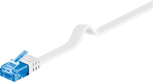 Goobay CAT 6A flat-patch kabel U/UTP, hvit