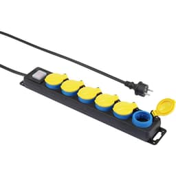 Renkforce 650D-CMB Stikdåse med afbryder 6x Sort, Gul,