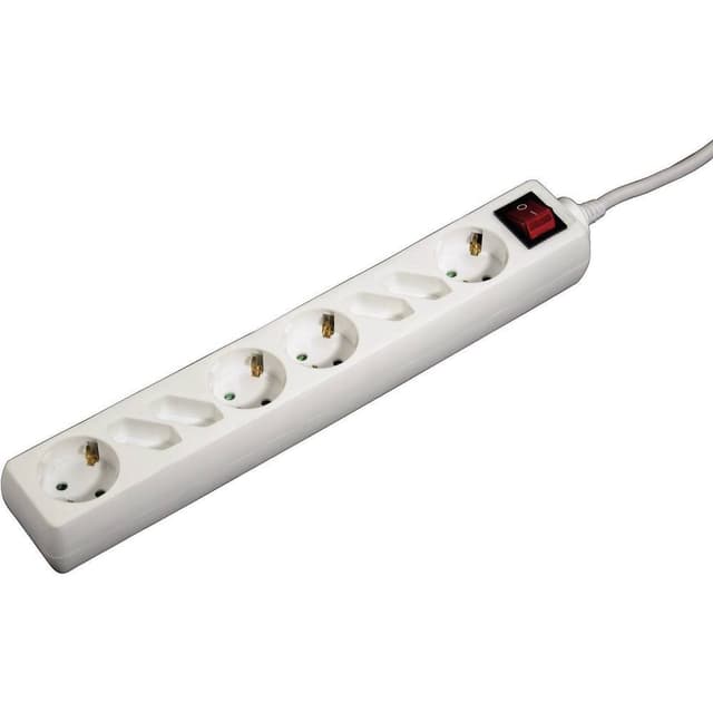 Hama 00047776 Förgreningsdosa med brytare 8x Vit