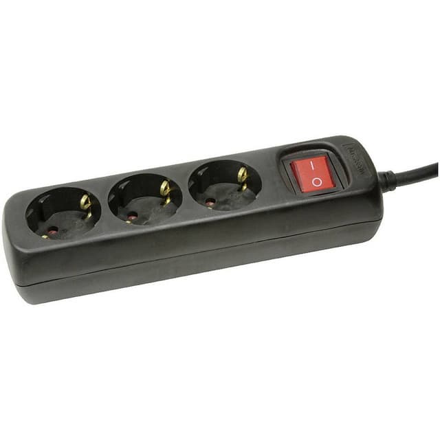 LogiLink LPS206B Förgreningsdosa med brytare Svart