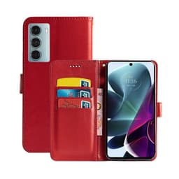 Lommebokdeksel 3-kort Motorola Moto G200 5G  - RØD