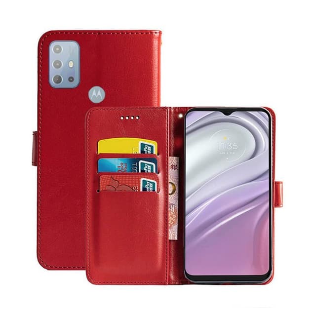 Lommebokdeksel 3-kort Motorola Moto G20  - RØD