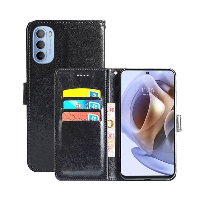 Lompakkokotelo 3-kortti Motorola Moto G31  - musta